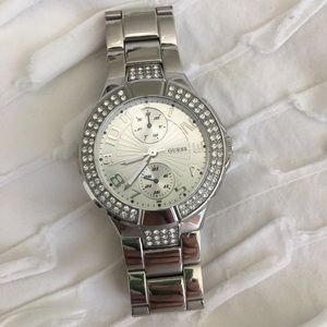 Silver Crystal GUESS Watch
